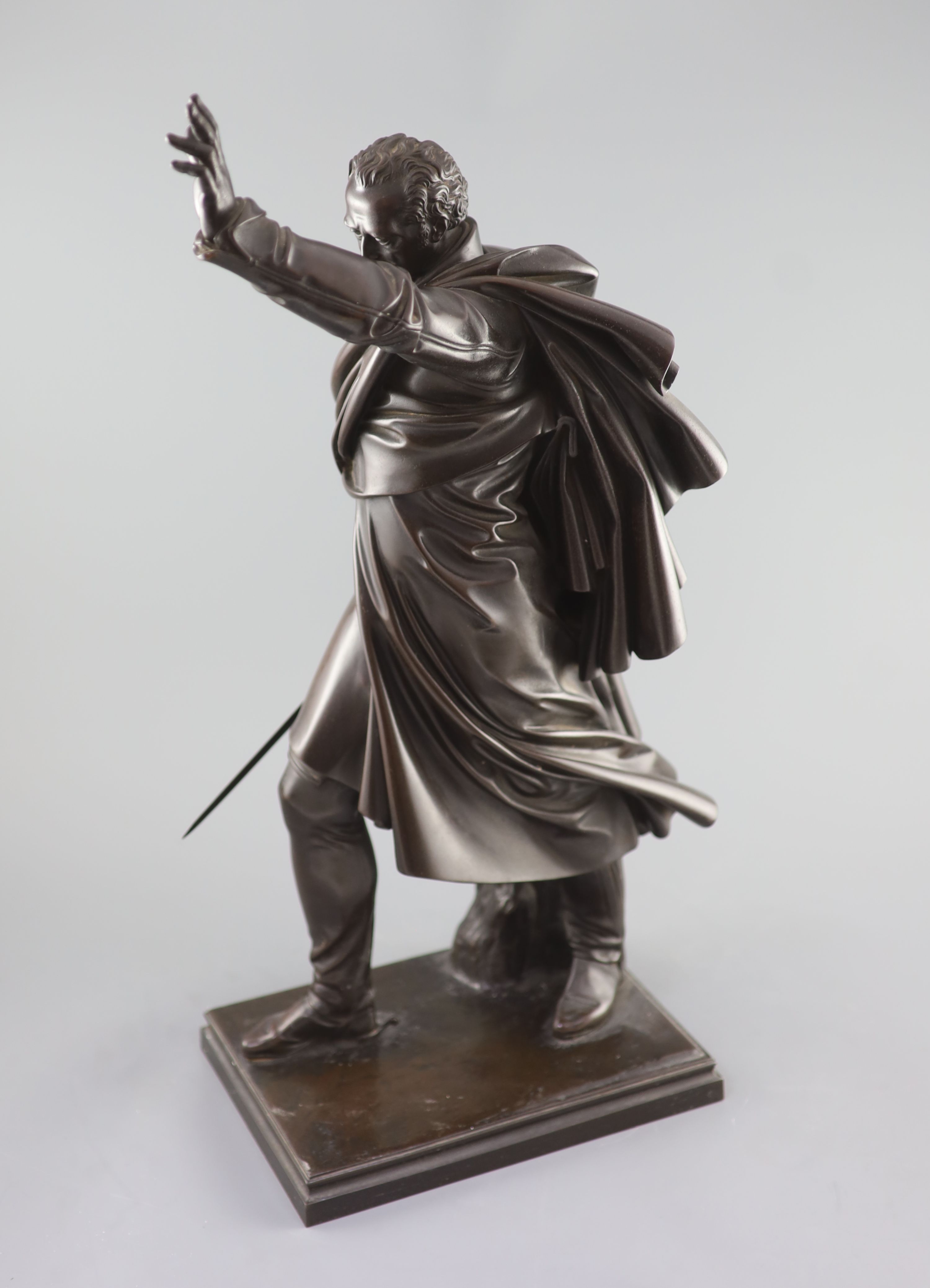 After Christian Daniel Rauch (1777-1857) a large 19th century bronze figure of Field Marshall Prince Gebhard von Blucher (1742-1819) 67cm high.